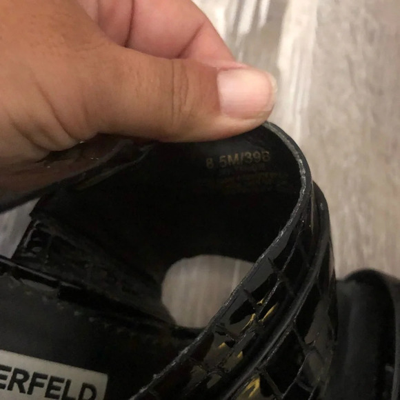 ! KARL LAGERFELD PARIS sling back sandals 8.5 black - Picture 8 of 8